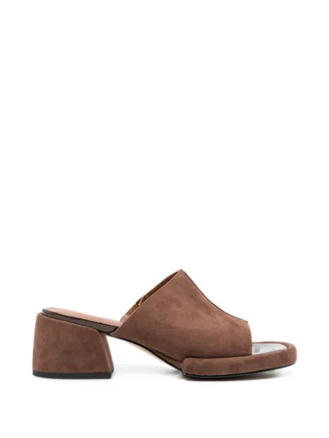ADRIANNA FERETTI suede block-heel sandals Brown 603926131