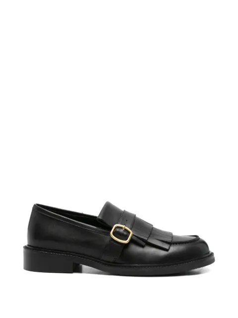 ADRIANNA FERETTI fringed-detail loafers Black 603926102