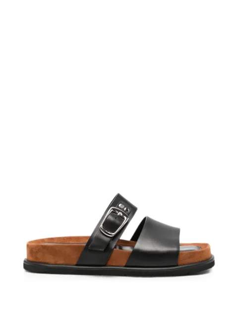 ADRIANNA FERETTI buckle-fastening double-strap sandals Black 603926126