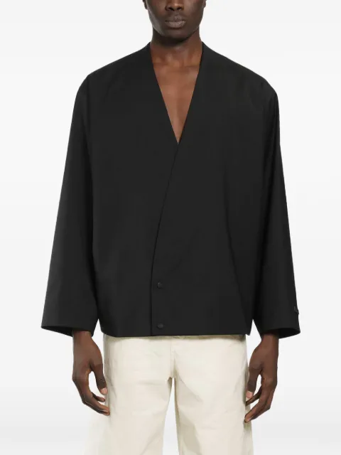 Fear Of God long-sleeve wrap-front jacket Black FG9M62