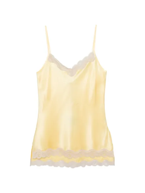 Max & Moi lace-trim silk top Yellow E26TOP