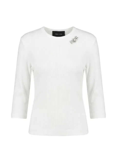 Simone Rocha crystal-embellished ribbed T-shirt White 5443B1301