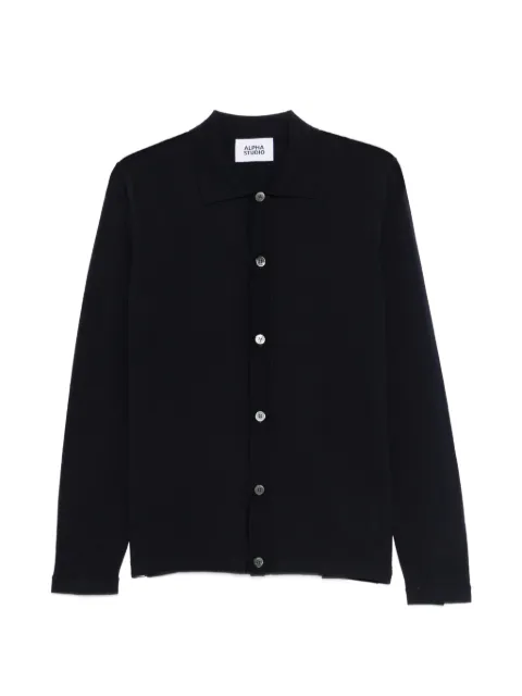 ALPHA STUDIO buttoned knitwear Blue AU5045L