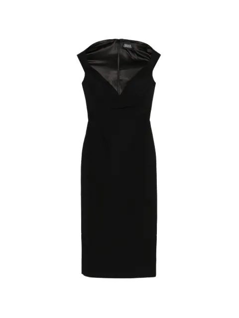Solace London Monica V-neck midi dress Black OS47051
