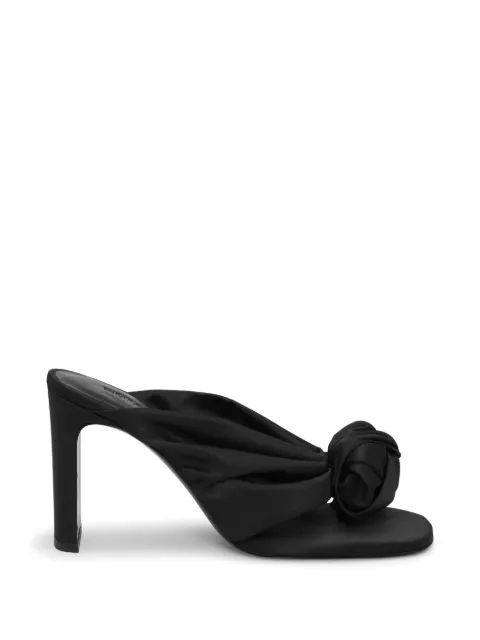 ROTATE BIRGER CHRISTENSEN square-toe satin sandals Black 116765100