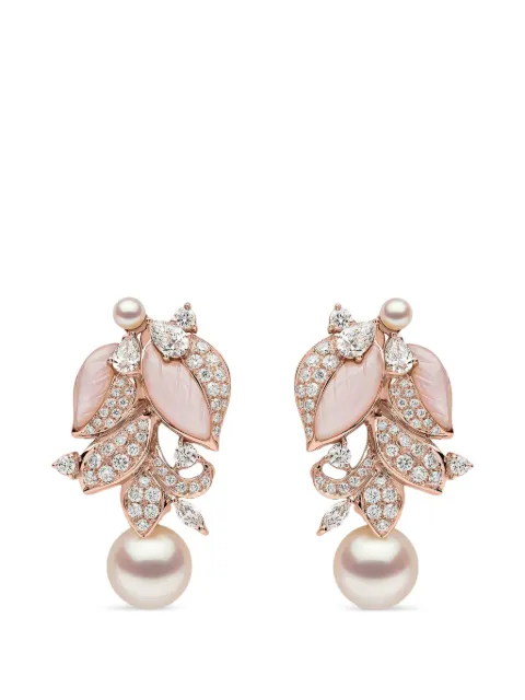 Yoko London Cleopatra pearl and diamond earrings Pink PH1026E9F