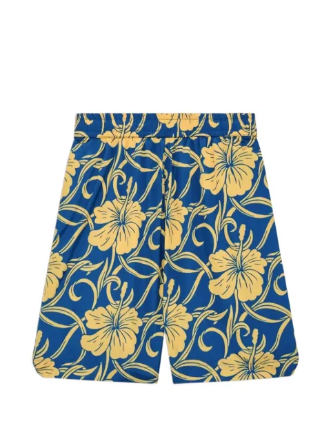 Drôle De Monsieur Hibiscus floral shorts Blue KBS183PL136