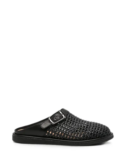 ADRIANNA FERETTI woven buckle-fastening mules Black AF603926127