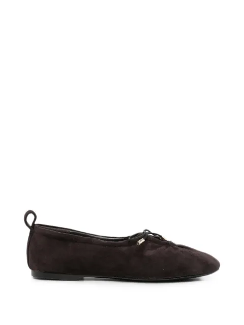 ADRIANNA FERETTI bow-detail suede ballet flats Brown 603926119