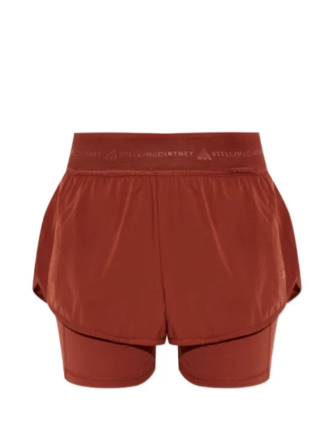 adidas by Stella McCartney logo-waistband training shorts Brown JY8147