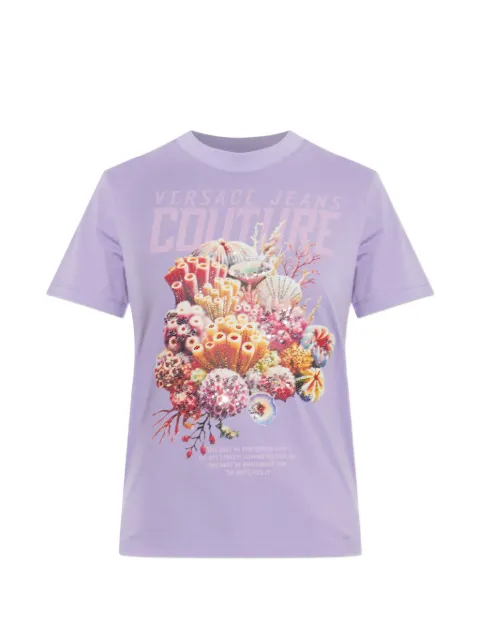 Versace Jeans Couture printed graphic T-shirt Purple 80HAHD01CJ01Z