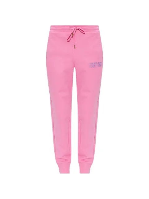 Versace Jeans Couture logo-embroidered track pants Pink 80HAAT01CF01T