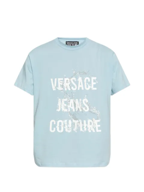 Versace Jeans Couture print T-shirt Blue 80GAHC01CJ01C