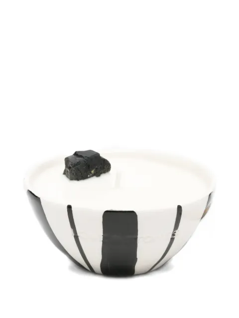 LOVE&STONES Heal striped candle White MINIHEALSTRIPED