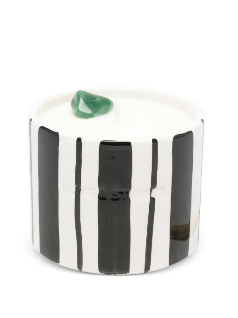 LOVE&STONES Manifest striped candle White TINYMANIFESTSTRIPED