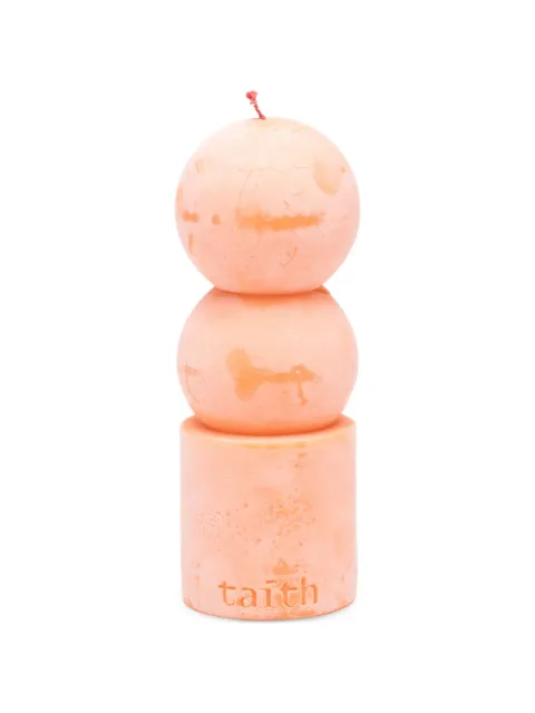 Taith Lilu stacked-design candle Orange LILU
