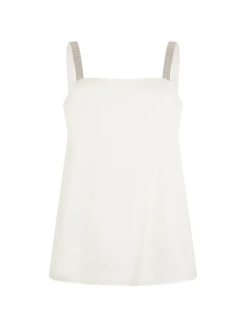 Fabiana Filippi rhinestone straps sleeveless top White TPD272B812F7560000