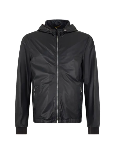 Moorer hooded leather jacket Black STILOLET