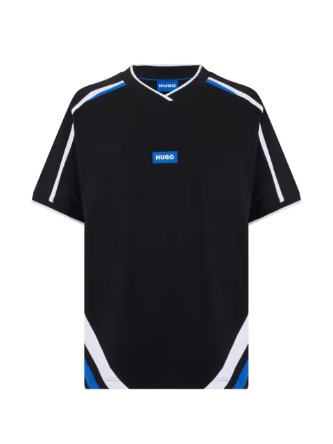 BOSS contrast-detail T-shirt in stretch cotton Black 50556611