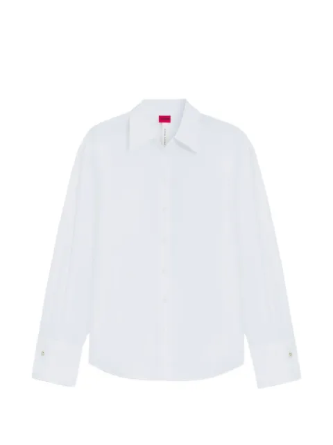 HUGO Enkanthus long-sleeve back-tie shirt White 50561428
