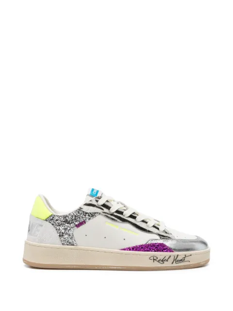 Crime London Chelsea glitter-embellished sneakers White 29206PP8