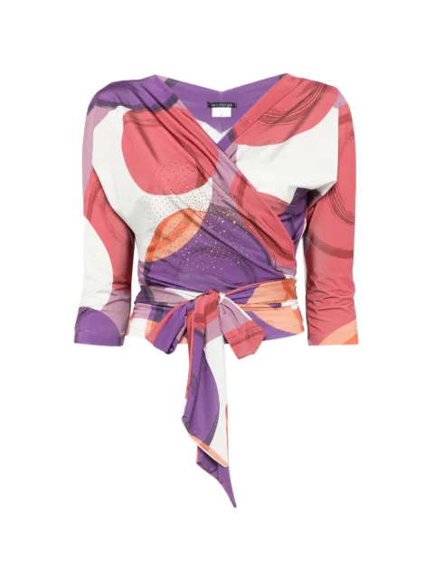 LE RJTANGE abstract-print wrap blouse Purple 26SC53