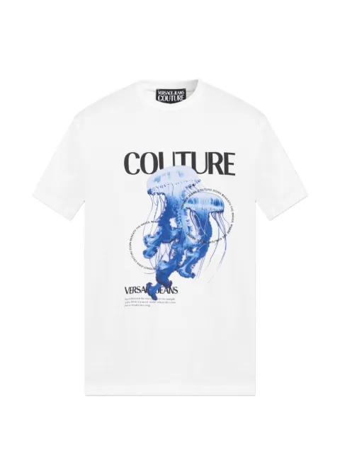 Versace Jeans Couture print crew neck T-shirt White 80GAHD07CJ01Z