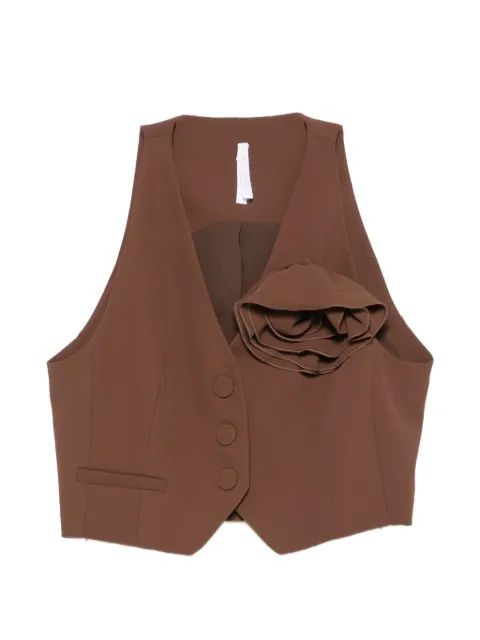 IMPERIAL flower-detail cropped top Brown LD42LHX