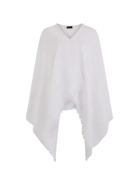 Fabiana Filippi V-neck fringed poncho White SAD273A719H5000000