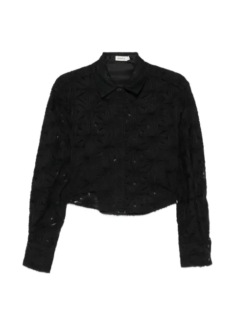 SIMKHAI floral-print cropped blouse Black 1262235SC