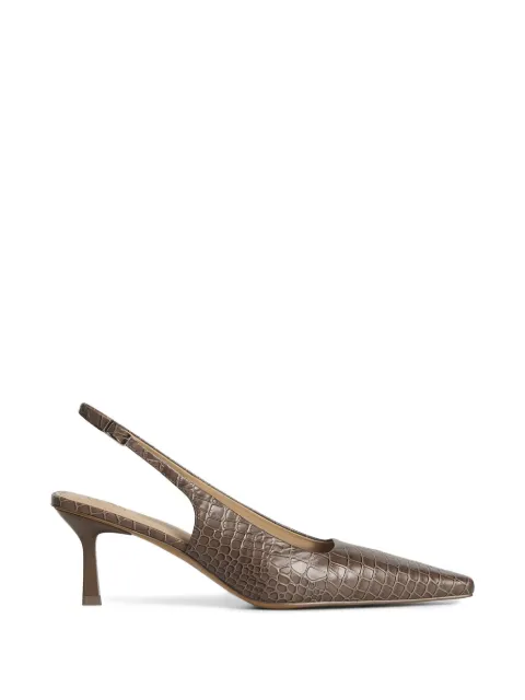 12 STOREEZ leather slingback pumps Grey 129150