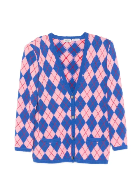 Valentino Garavani Pre-Owned 1980s argyle-knit cardigan Blue VA450AVG