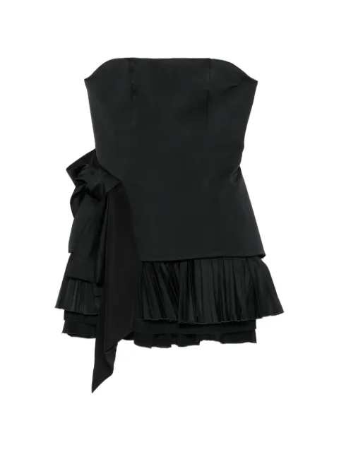 Alexander McQueen bow-detail pleated dress Black 854321QEAHJ