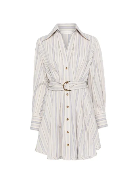 ZIMMERMANN striped belted mini dress Neutrals 8823DS26R