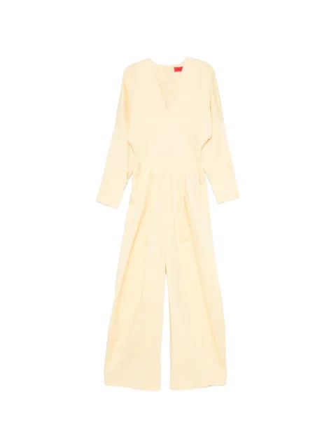 THELATEST V-neck pleated jumpsuit Yellow TLW03123T0176ABTP