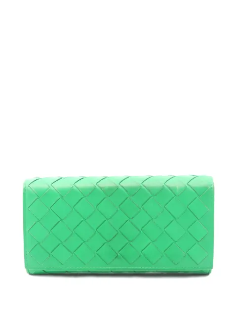 Bottega Veneta Pre-Owned 2000s intrecciato bi-fold wallet Green 1051436