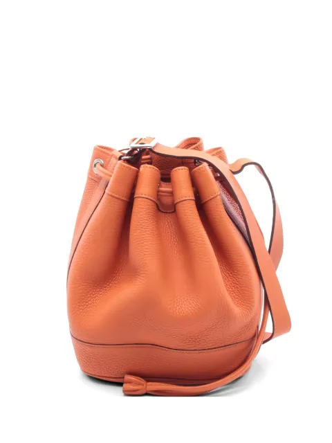 Hermès Pre-Owned 2008 PM Market leather bucket bag Orange 1056665LINSQUARE