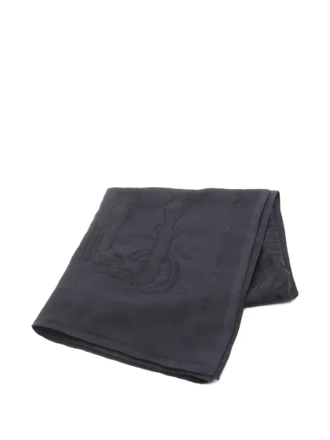 Hermès Pre-Owned beaded silk poncho Blue 1053091