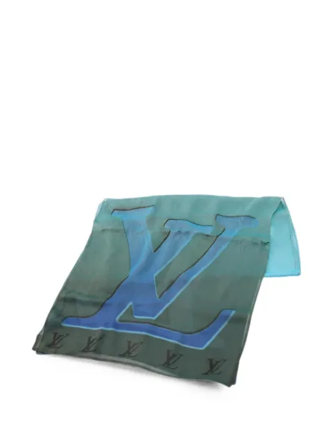 Louis Vuitton Pre-Owned 2000s logo silk scarf Green 1053212