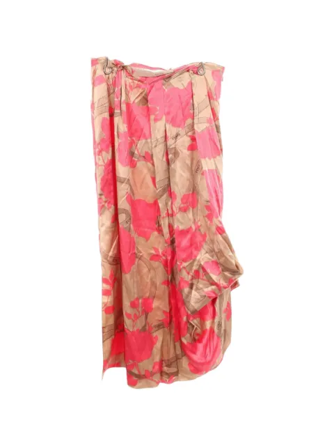 Fendi Pre-Owned 2010s floral-pattern asymmetric skirt Pink 1052368