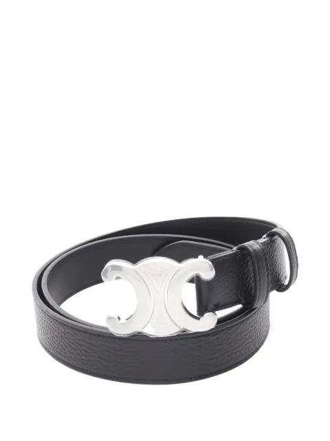 Celine Pre-Owned 2020s 30mm large Triomphe belt Black 1054812