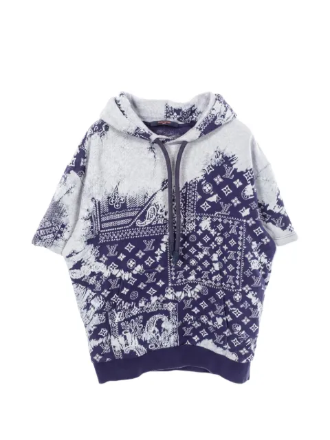 Louis Vuitton Pre-Owned 2010s Monogram-print short-sleeve hoodie Blue 1053239
