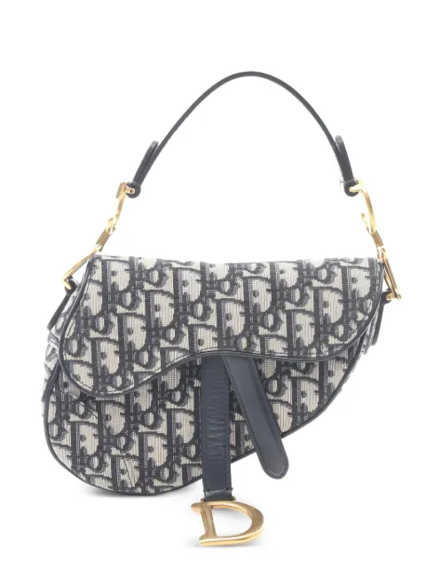 Christian Dior Pre-Owned mini Saddle Oblique jacquard handbag Blue 1055641