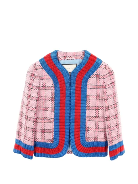 Gucci Pre-Owned 2000s long-sleeve tweed jacket Pink 1054114