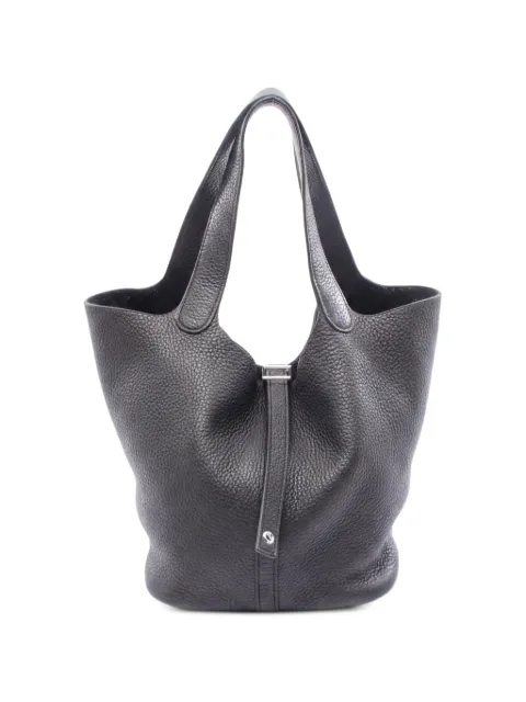Hermès Pre-Owned 2016 MM Picotin Lock leather tote bag Black 1056671X
