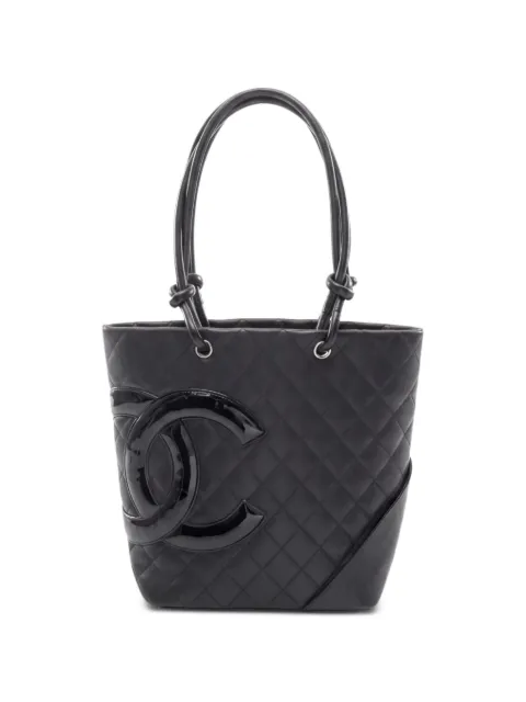 CHANEL Pre-Owned 2010-2011 medium Cambon quilted tote bag Black 105658614510606
