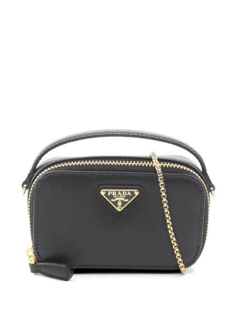 Prada Pre-Owned 2020s mini triangle clutch bag Black 1057027