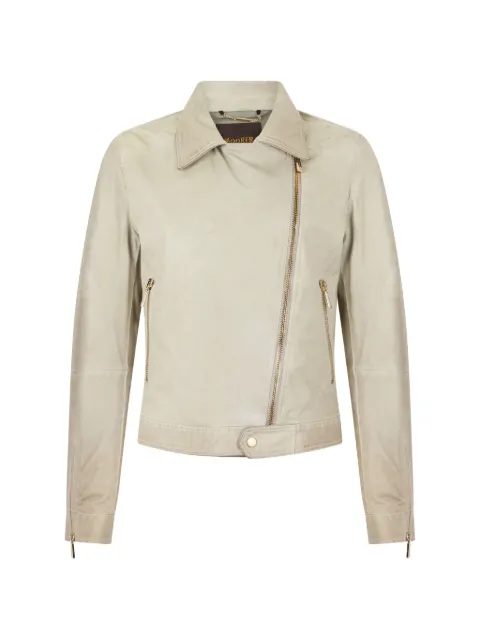 Moorer asymmetrical leather jacket Neutrals BAYLEEPE1