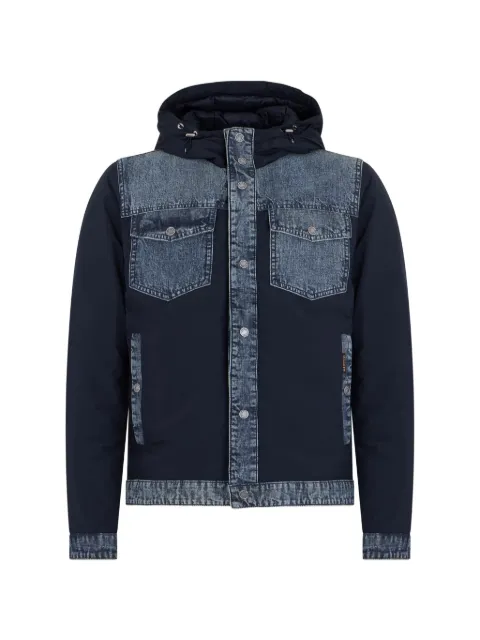 Moorer hood pocket padded jacket Blue LOTHAR01PDENIM