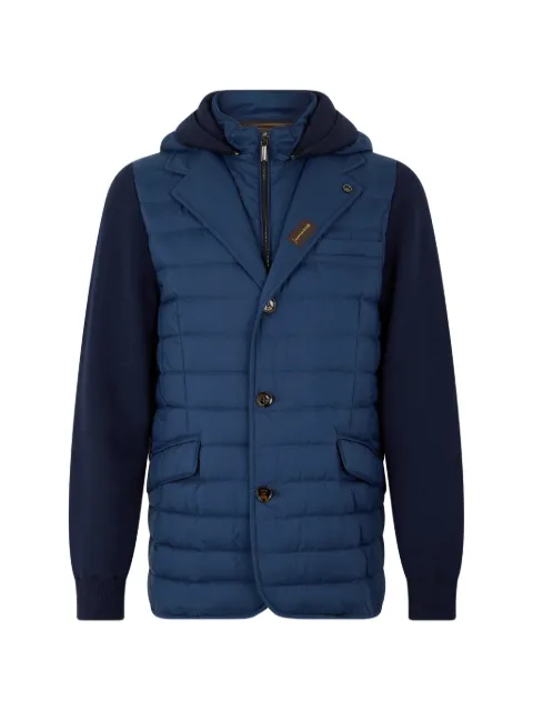 Moorer padded hooded jacket Blue MASSIMOS3Z